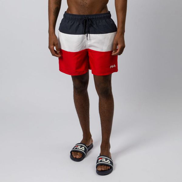 Fila Swinton Men's Shorts - Navy/White/Red,NZ 958-36570